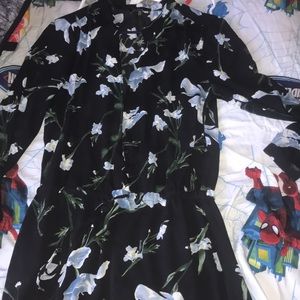 Black and blue flower dress